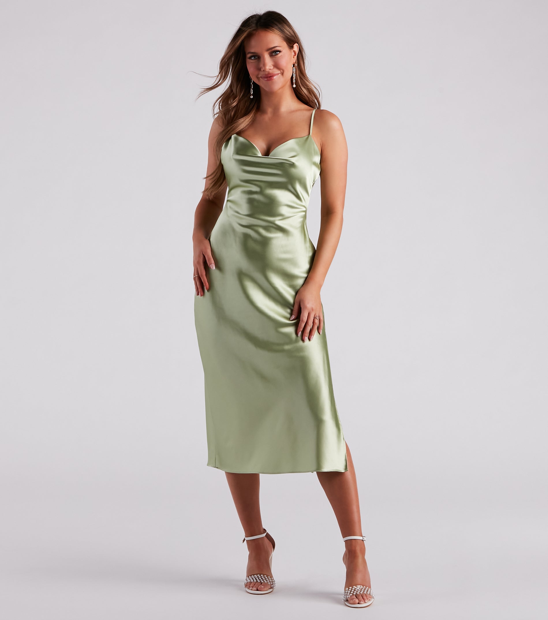 Silky Sleek Satin Slip Midi Dress