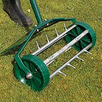 Garden Hand Tools Manual Rolling Spiked Scarifier Lawn Roller Lawn Aerator