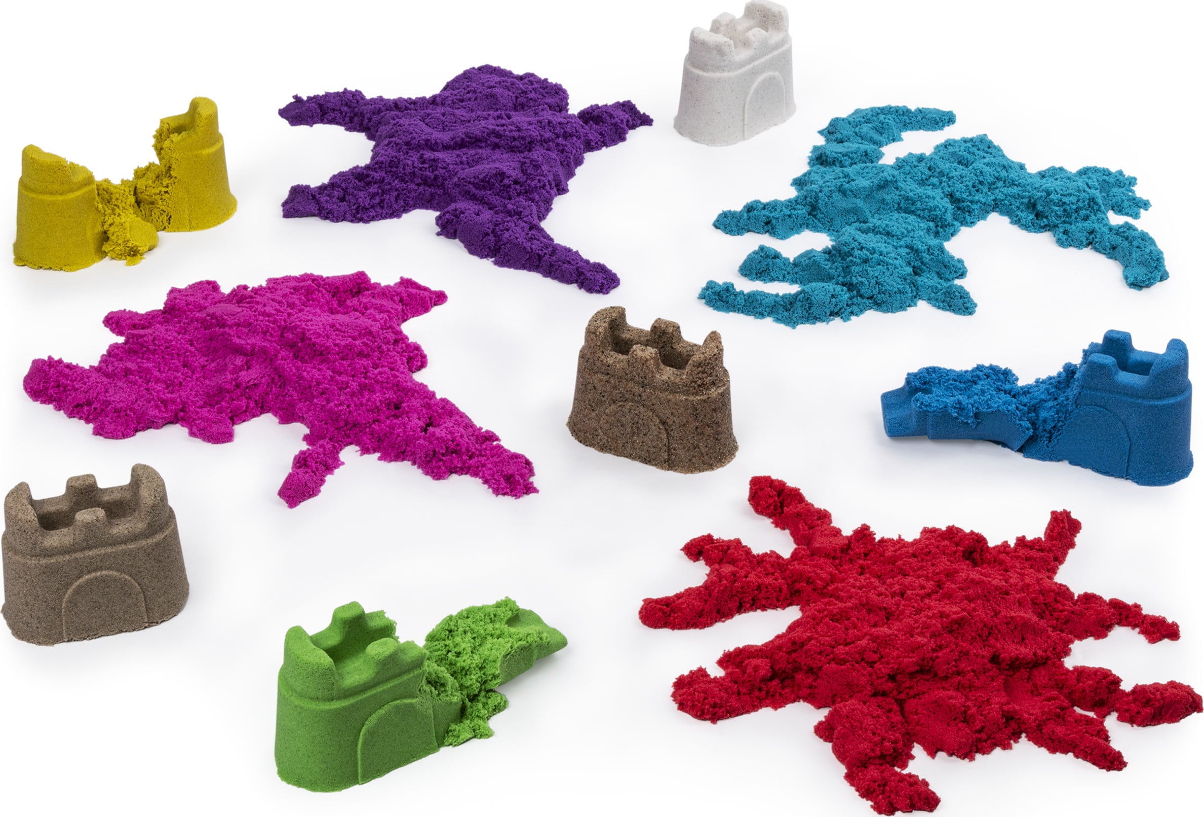 Kinetic Sand, Castle Containers 10-Color Pack Colored Sand Toys