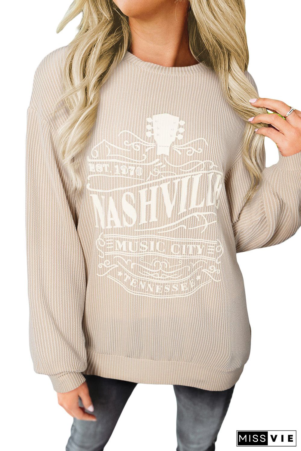 NASHVILLE MUSIC CITY Corded Graphic Sweatshirt