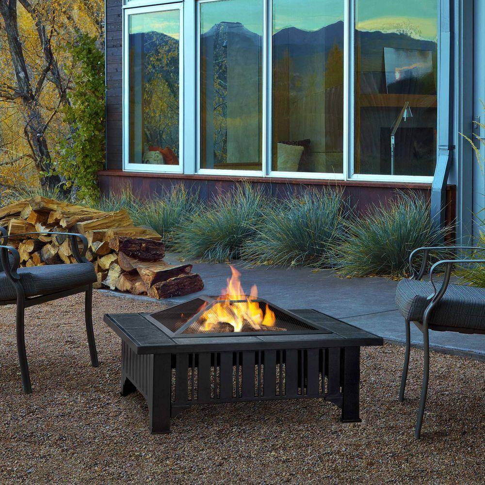 Real Flame Lafayette 34 in. Wood Burning Fire Pit 908-BK