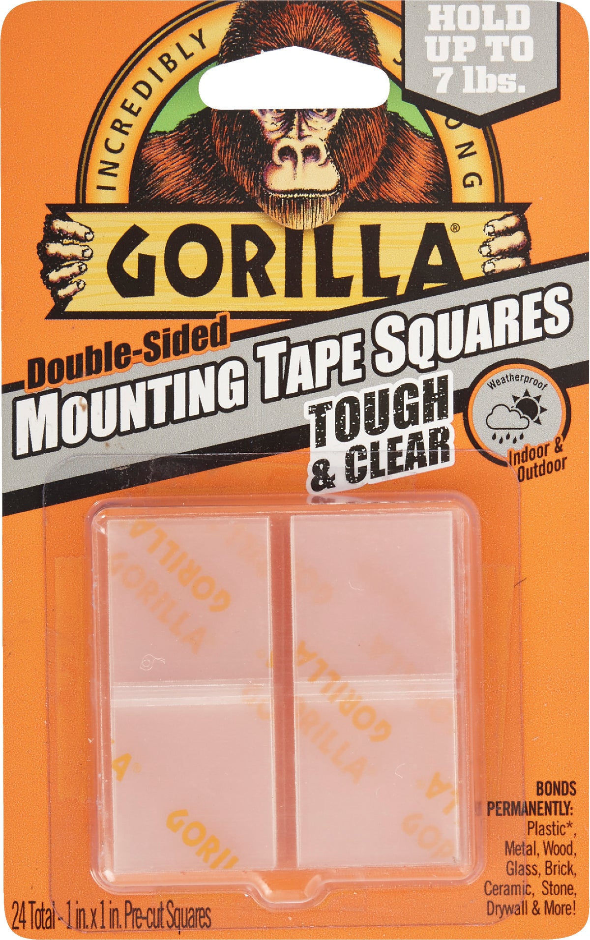 Gorilla Glue Mounting Squares 7 Lb. Clear