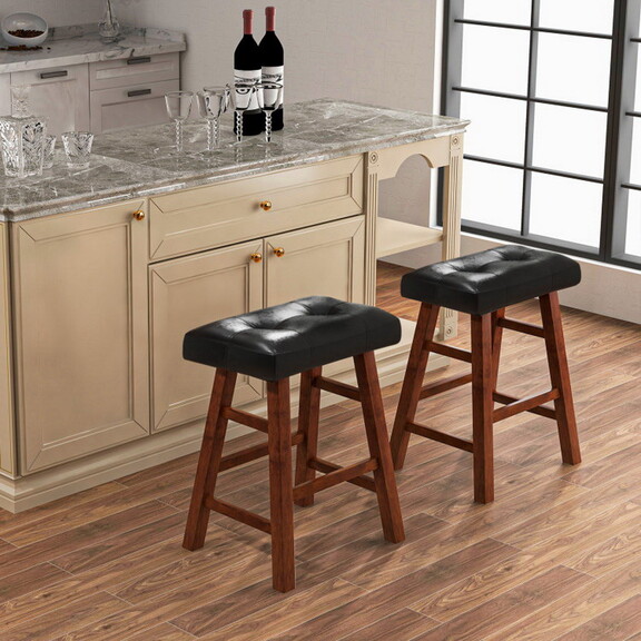 Costway Set of 2 Modern Backless Bar Stools with P...