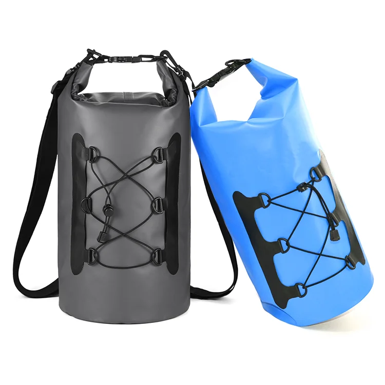 Elastic Rope Waterproof PVC Bag Swim Water Proof Backpack Trekking Boating Fishing Surfing Roll Top Dry Sack