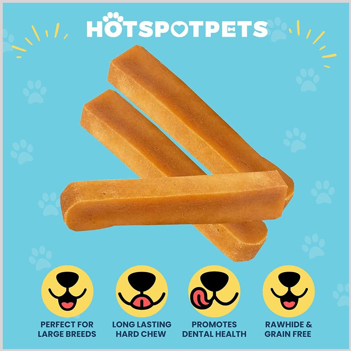 HOTSPOT PETS Rawhide Alternative Large Himalayan Yak Cheese Dog Chew Treats， 5-6-in