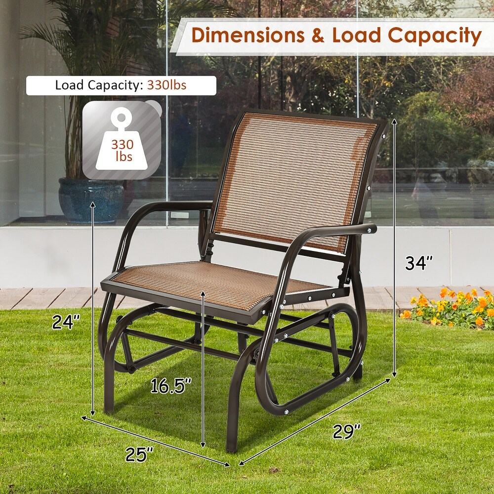 Swing Glider Chair Comfortable Patio Chair Garden Porch Backyard