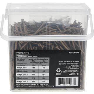 Everbilt #8 x 2-12 in. Star Drive Trim Head Exterior Wood Screws 5 lbs.-Box (655-Piece) 117364