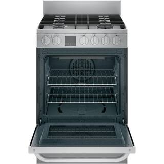 Haier 24 in. 2.9 cu. ft. Gas Range with Convection Oven in Stainless Steel QGAS740RMSS