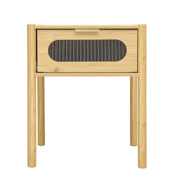 Natural Modern Accent Side Table for Bedroom Living Room