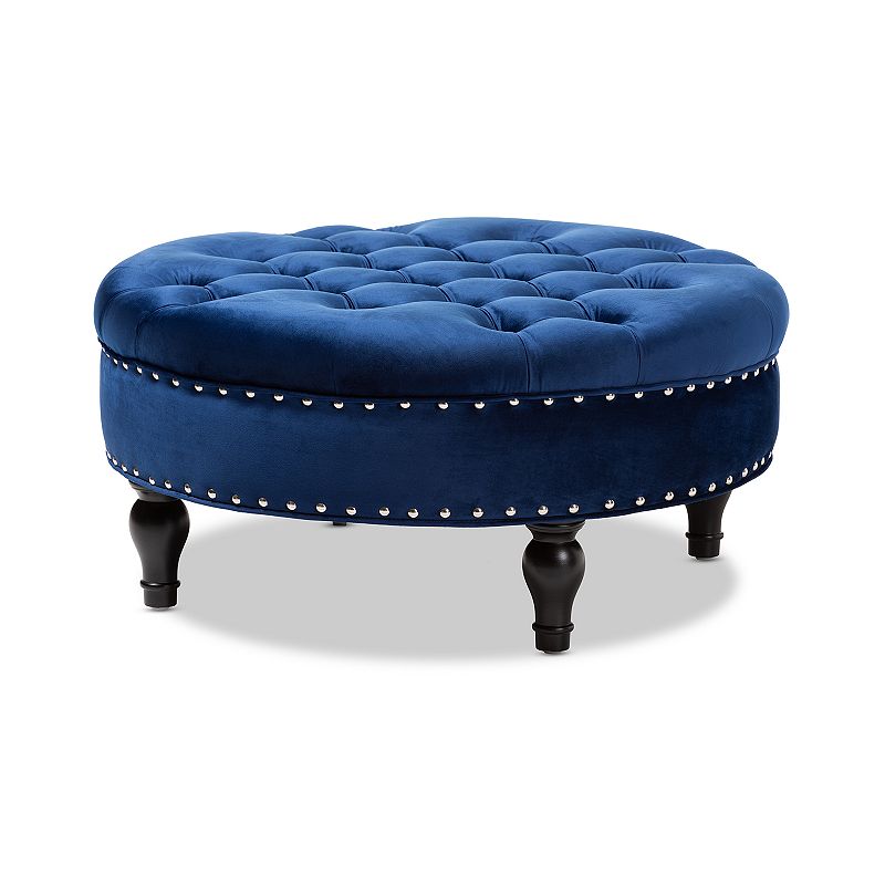 Baxton Studio Palfrey Tufted Round Ottoman