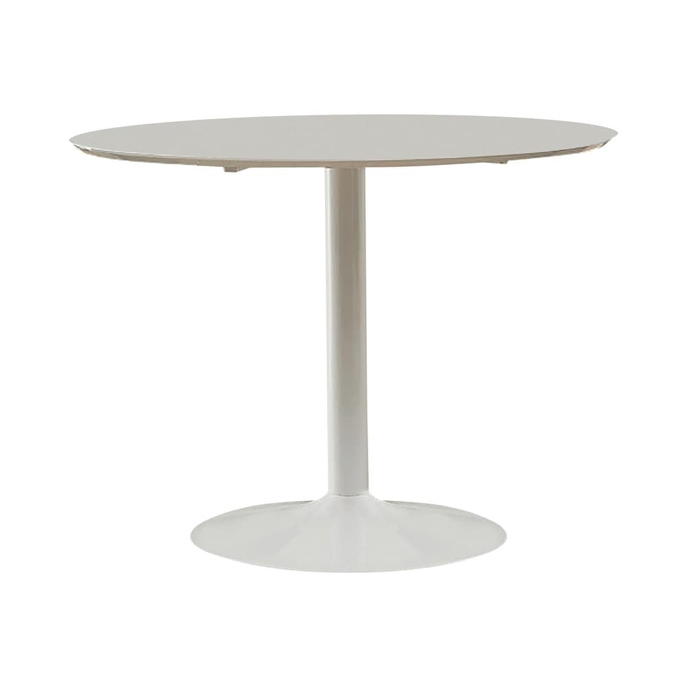 Metal Round Dining Table In White