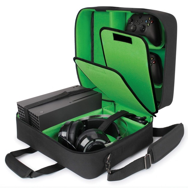 Usa Gear S Series S23 Protective Console Travel Case For Xbox Series X s Black With Green Interior