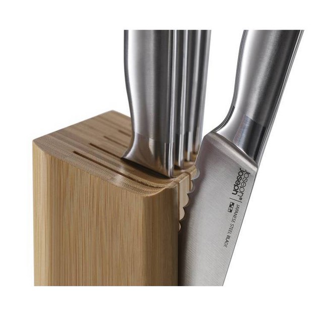 Joseph Joseph 5pc Elevate Steel Block Knife Set Natural Wood