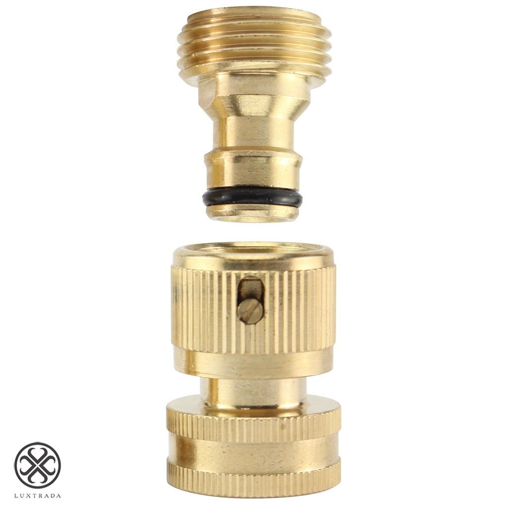 Luxtrada 4PCS 3/4' Garden Hose Quick Connect Water Hose Fit Brass Female Male Connector Set