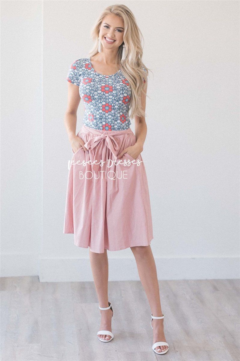 Chambray Tie Waist Skirt