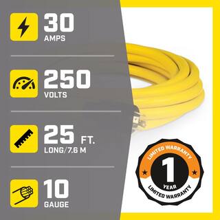 Champion Power Equipment 25 ft. 30 Amp 240-Volt Generator Power Cord 48036