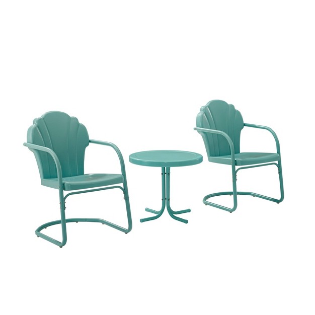 3pc Tulip Seating Set Blue Crosley