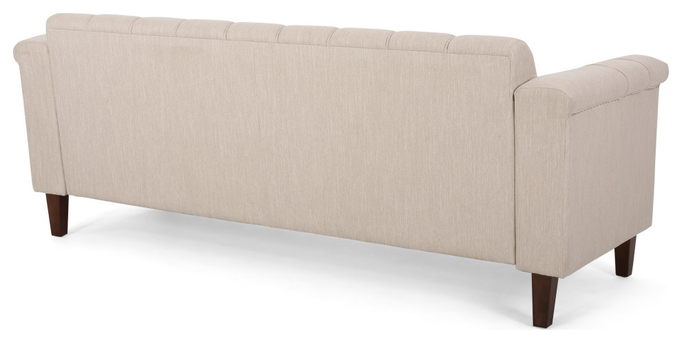 Alessandro Channel Stitch Fabric 3 Seater Sofa   Transitional   Sofas   by GDFStudio  Houzz