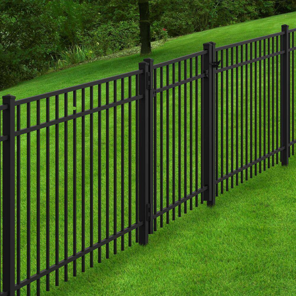 Barrette Outdoor Living 4 ft. H Black Aluminum 3 Rail Adjustable Fence Gate Kit 73050638