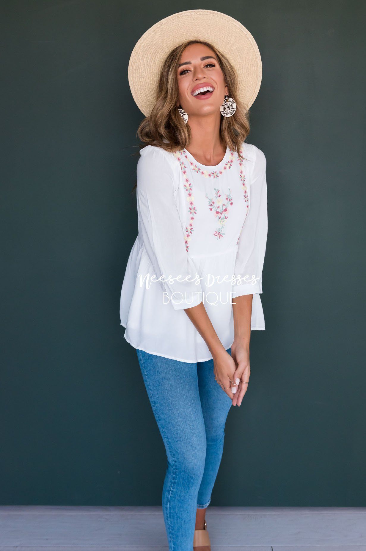 Spring Is In The Air Embroidered Blouse