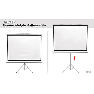 PYLE 84 in. Floor-Standing Portable Tripod Manual Projector Screen PRJTP84