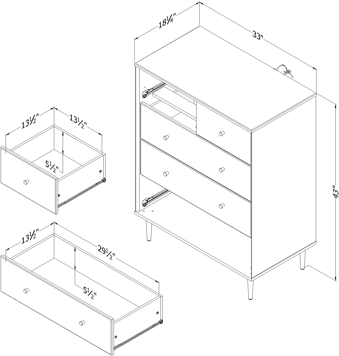 Dylane White 5-Drawer Chest of Drawers - South Shore