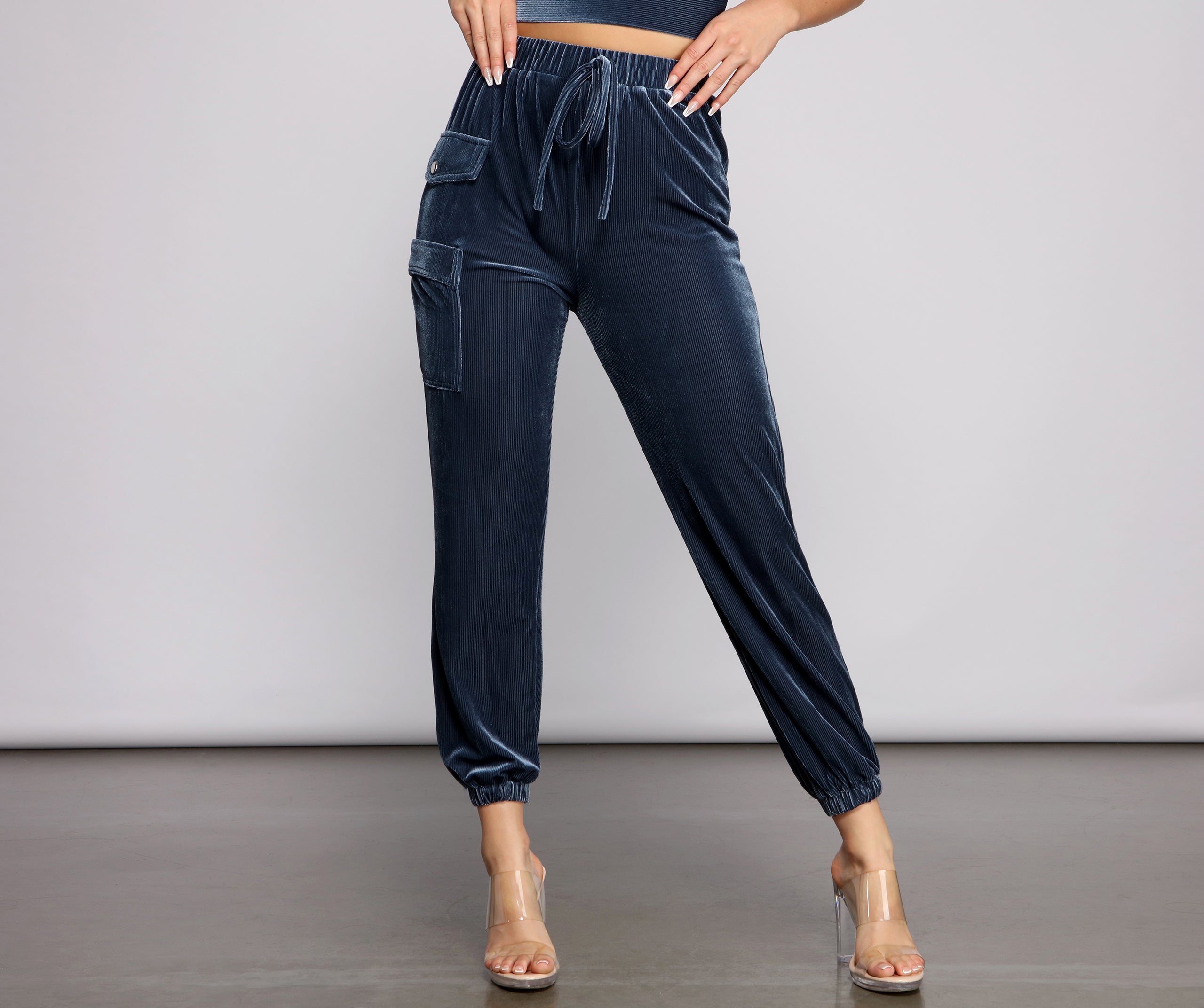 So Luxe High Rise Velvet Joggers