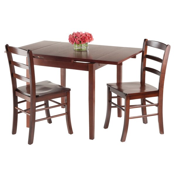 Winsome Pulman 3-piece Extension Dining Table Set with 2 Ladder-back Chairs