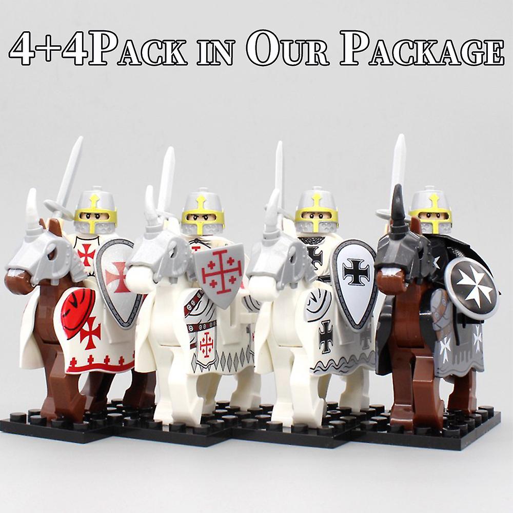 Medieval Figures Ancient Roman Minifigures Knights Soldier Action Figures Crusaders Horses Building Blocks Toys Kids Toys Gifts Collections