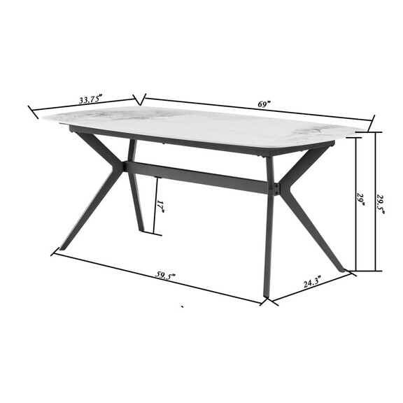 Morden Horse belly shape dining table with metal b...