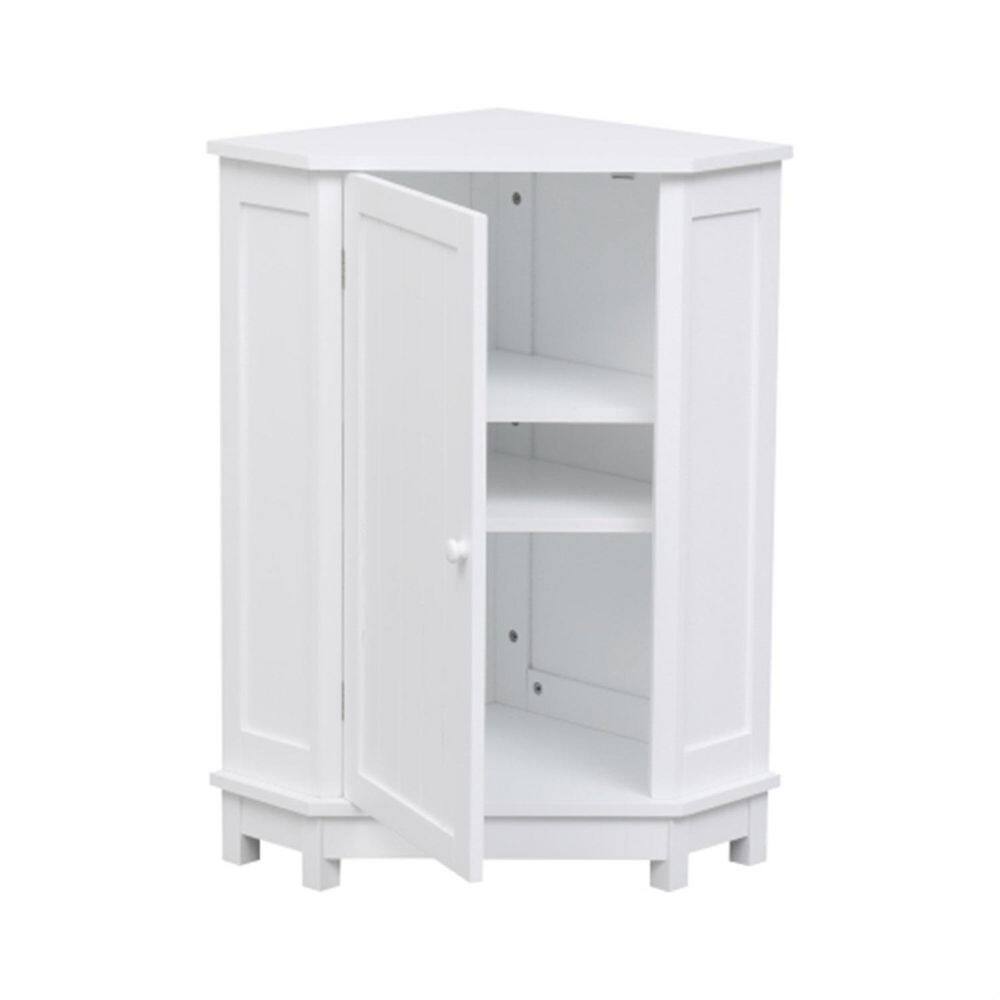 17.5 in. W x 17.5 in. D x 31.4 in. H in White MDF Ready to Assemble Floor Bathroom Cabinet with Shelf YY291477AAK