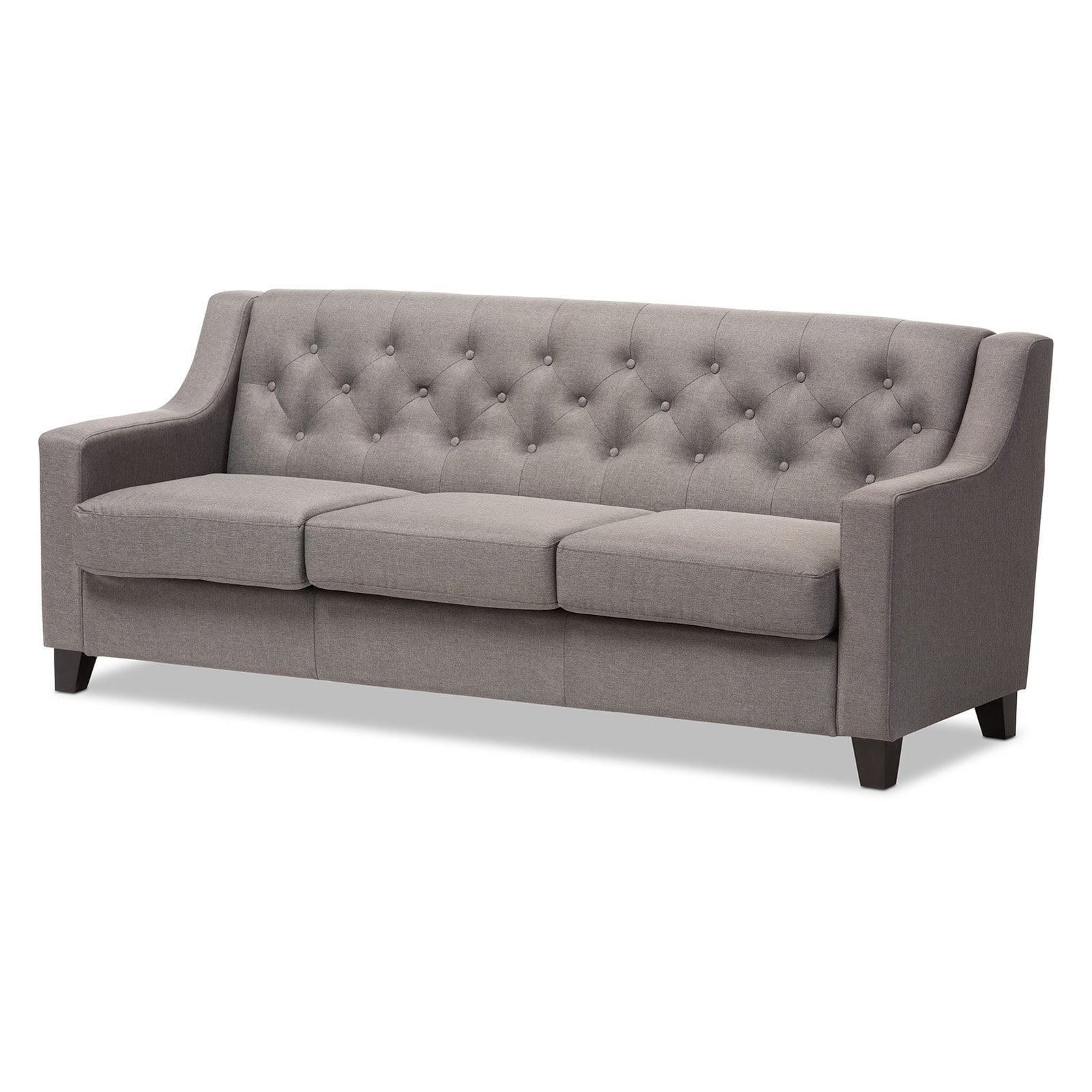 Baxton Studio Arcadia Modern Upholstered Living Room 3-Seater Sofa, Multiple Colors