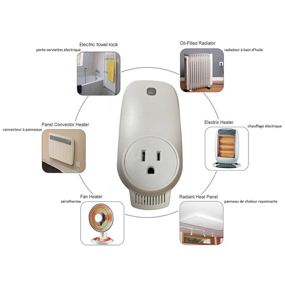 Wexstar Plug-In Thermostat 7-Days Programmable Thermostat with Wi-Fi Capability and Smart Phone Connection for Portable Heaters EWT-009US