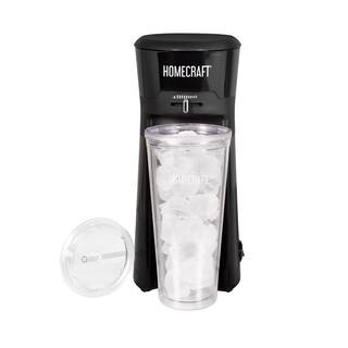 HomeCraft 3 Cup Black Iced Coffee Maker with Insulated Tumbler and Straw HCIC20TMBLBK