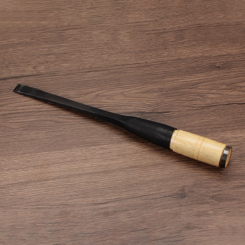 Straight Wood Chisel 14mm Beveled Edge Blade Woodworking Hand Tools   Wooden  Black