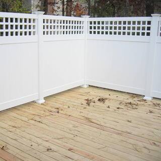 Weatherables Gideon 6 ft. H x 6 ft. W White Vinyl Privacy Fence Panel Kit PWPR-SQLAT11.3-6X6