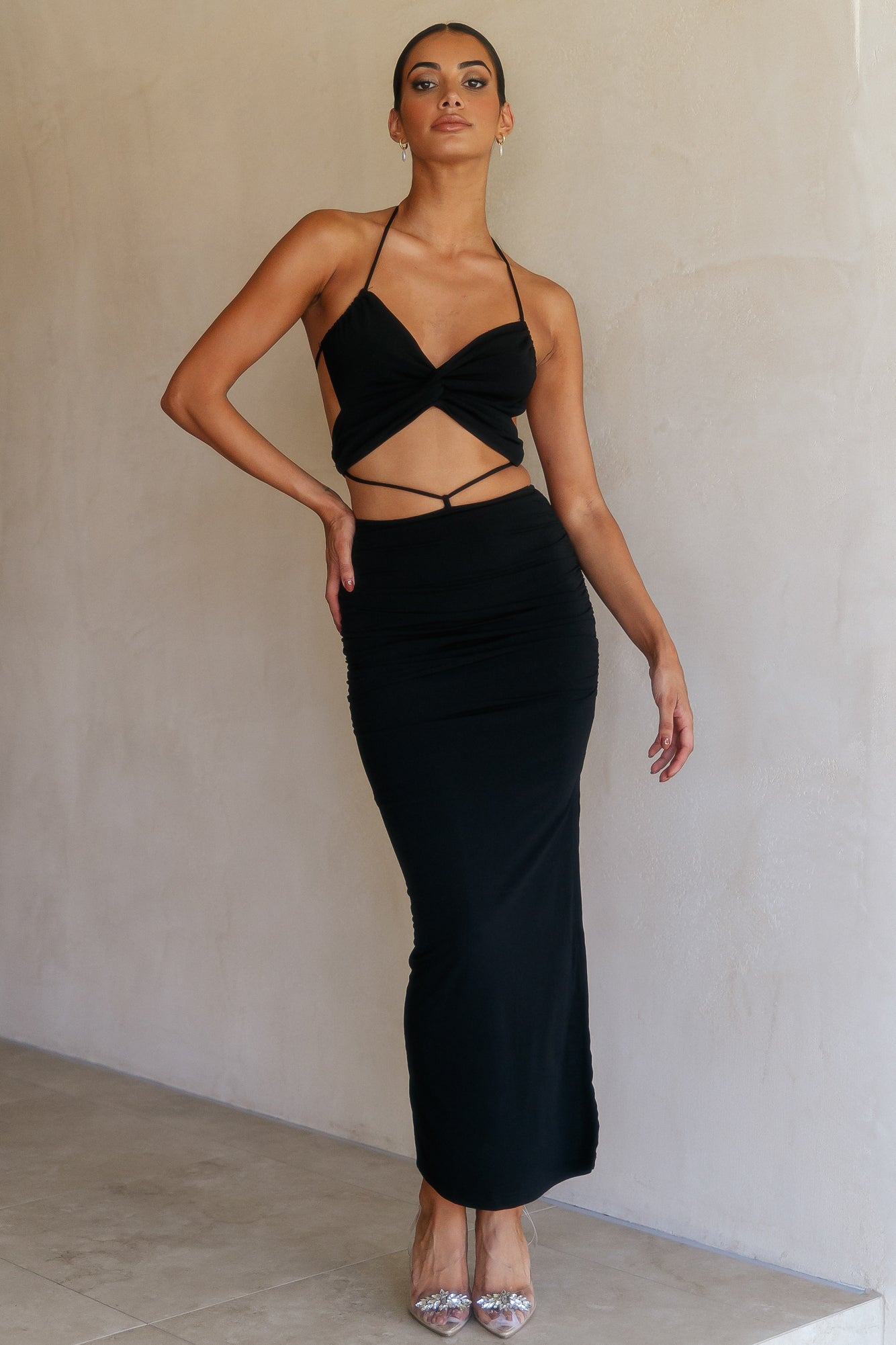 Pure Bliss Midi Dress Black