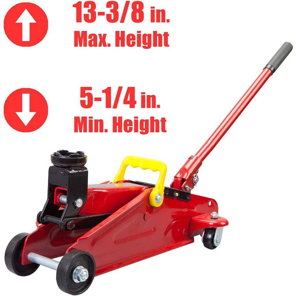 Big Red 2-Ton Trolley Floor Jack with 2-Ton Jack Stands and Shop Creeper T82040