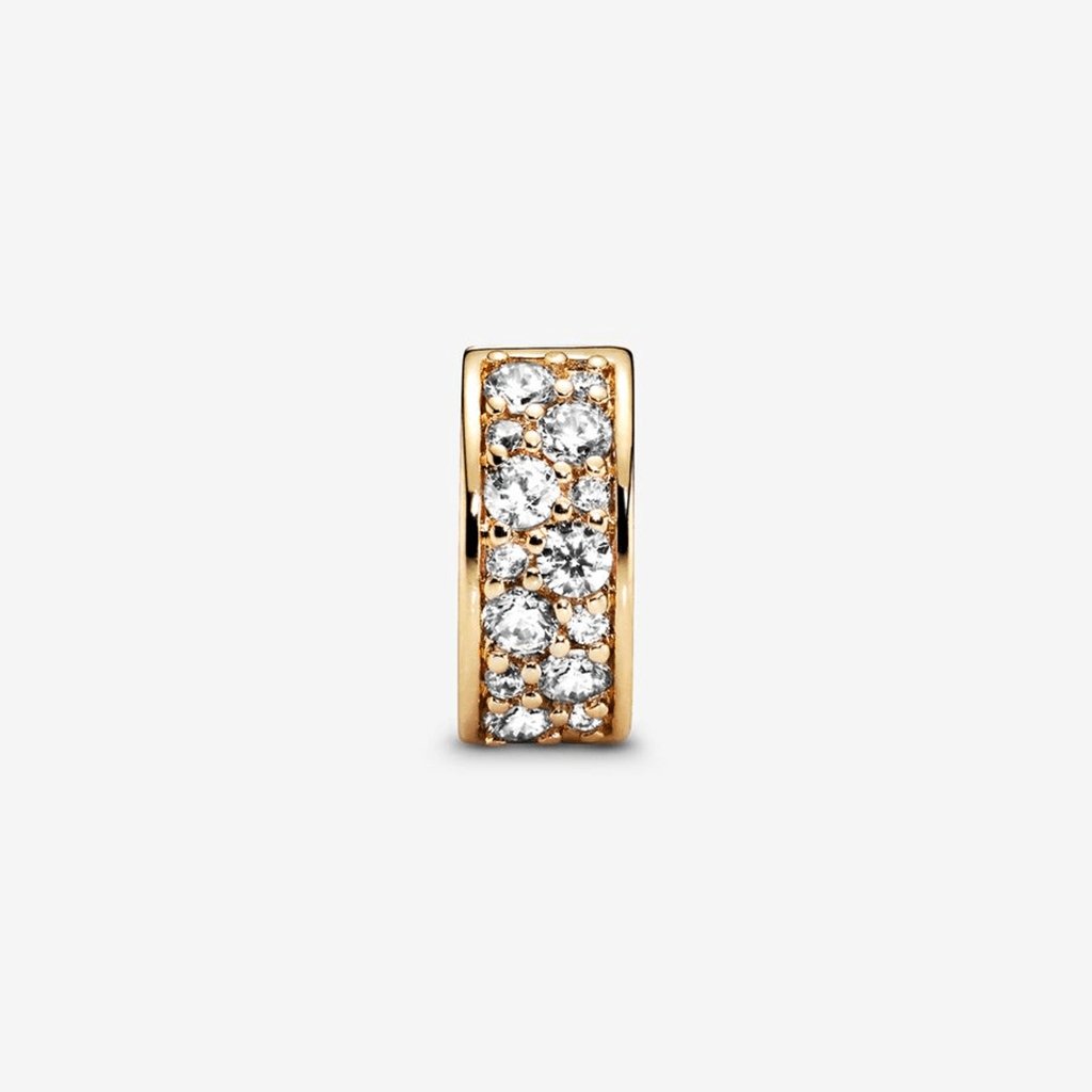 PANDORA  Clear Pavé Clip Charm - Gold Plated