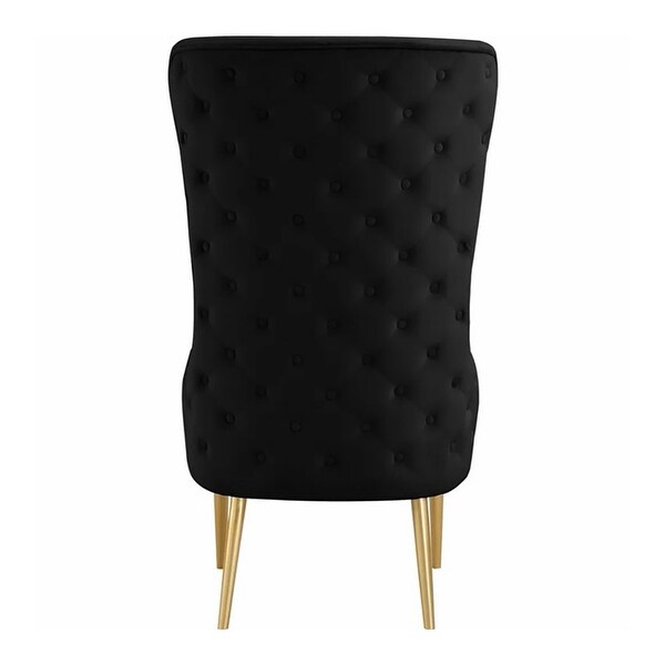 Best Master Furniture Kireth Velvet Upholstered High Back Accent Chair with Gold Legs