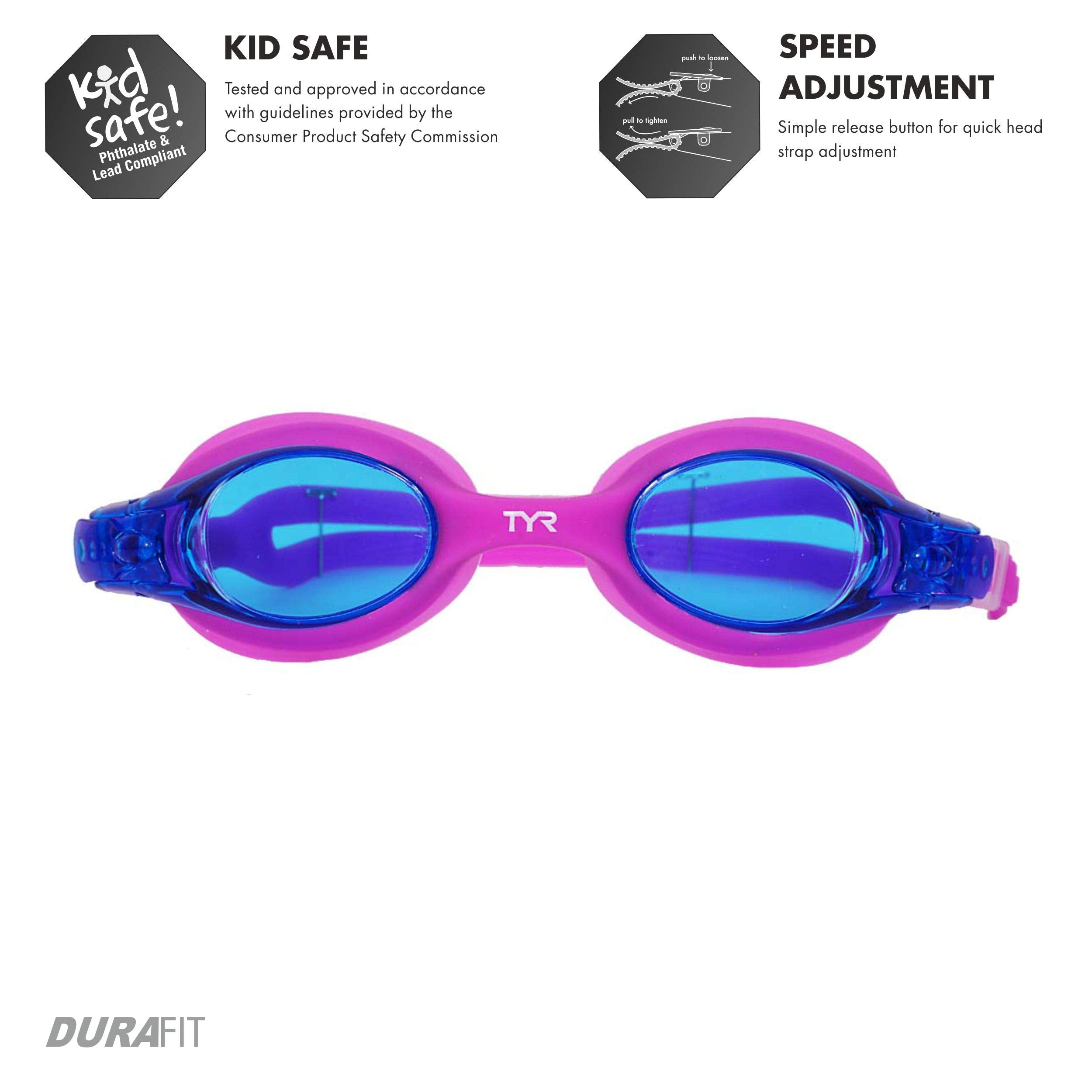 TYR Swimple Kids Swim Goggles, Berry Fizz, Kids