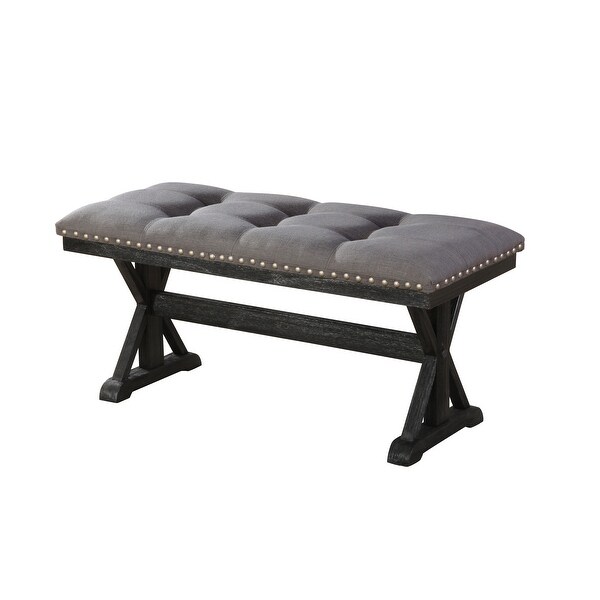 Best Quality Furniture Linen Dining Bench with Nailhead Trim