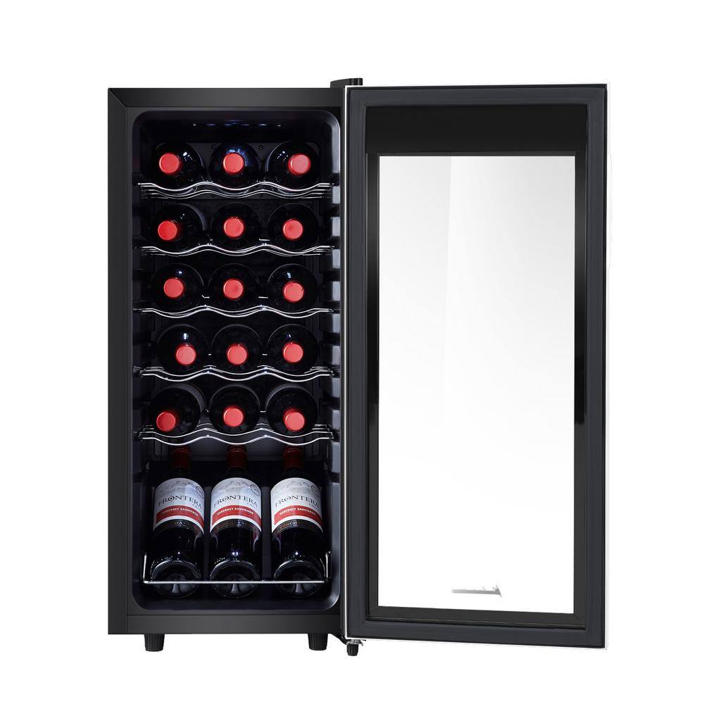 Kalamera Single Zone 18-Bottle Free Standing Compressor Wine Cooler with Glass Door KRC-18SS