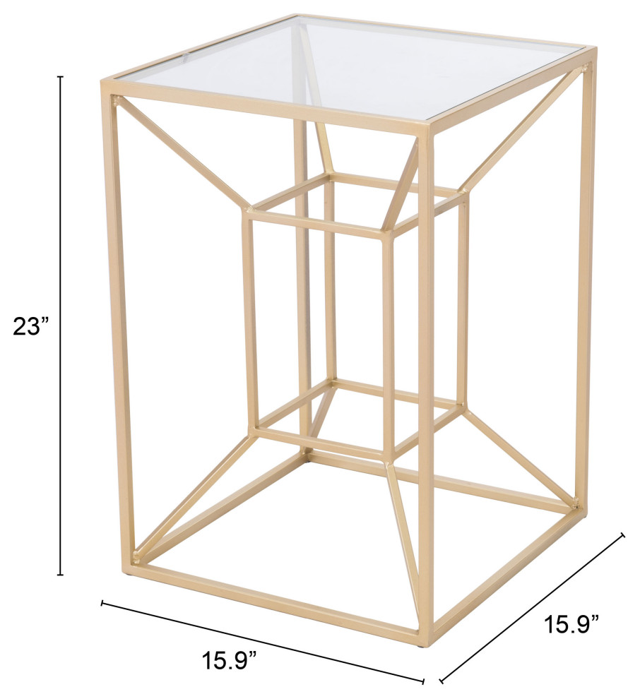 Canyon Side Table Gold   Contemporary   Side Tables And End Tables   by Zuo Modern Contemporary  Houzz