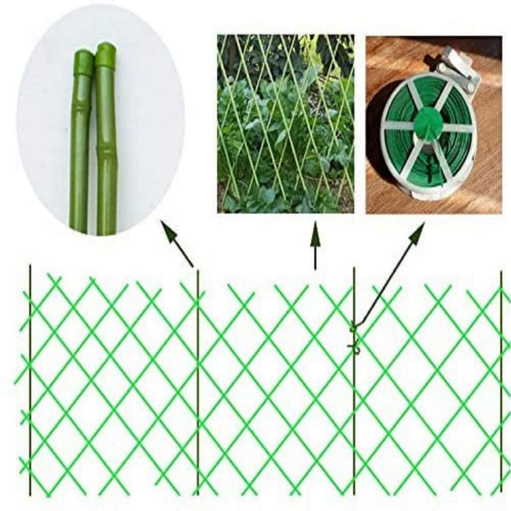 Agfabric 11.8 in. H x 53.15 in. L Artificial Bamboo Privacy Fence IndoorOutdoor Wall Decoration Green AFB5939G