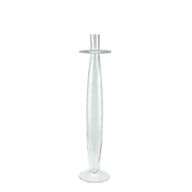 Glass Swirled Taper Candle Holder