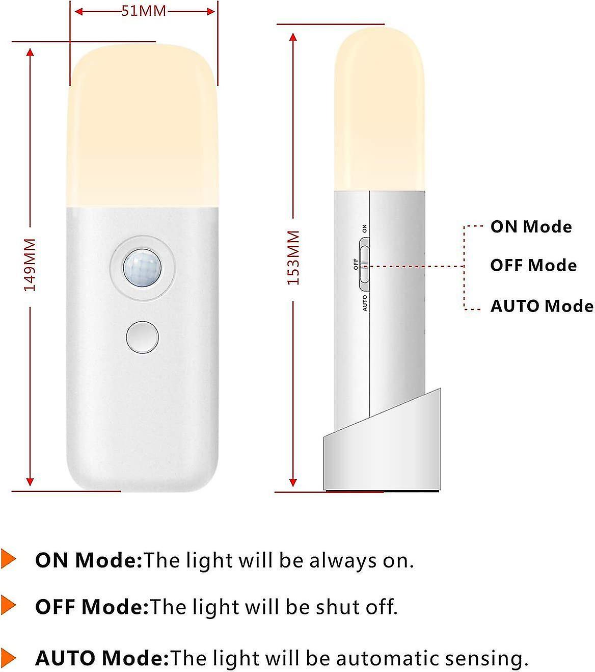 Kids Night Light， Motion Sensor Lamp， Adjustable Brightness， Portable， Rechargeable， For Bedroom