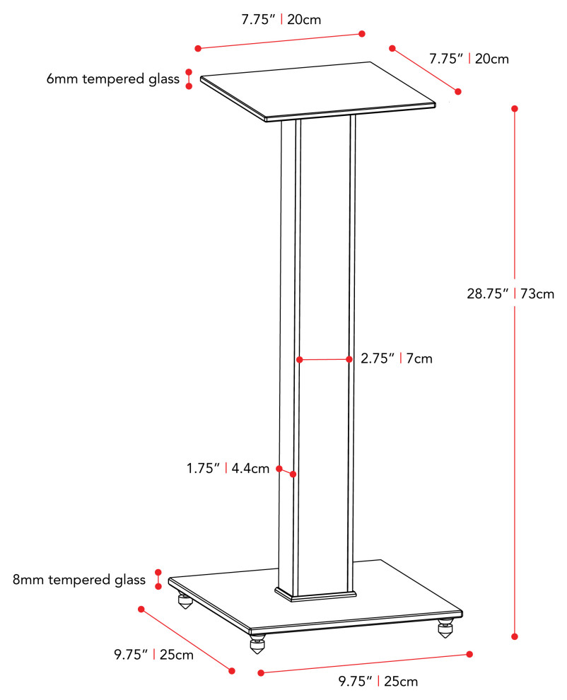 CorLiving MPM 290 S 29 quotGloss Black Fixed Height Speaker Stand  Set of 2   Contemporary   Entertainment Centers And Tv Stands   by CorLiving Distribution LLC  Houzz