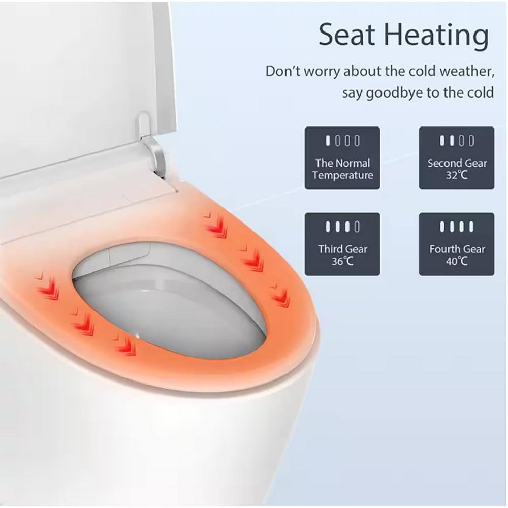 Xspracer Victoria Smart One-Piece 1.27 GPF Single Flush Round Automatic Flush with Foot Sensor Toilet in White Seat Included JH-SMT16789