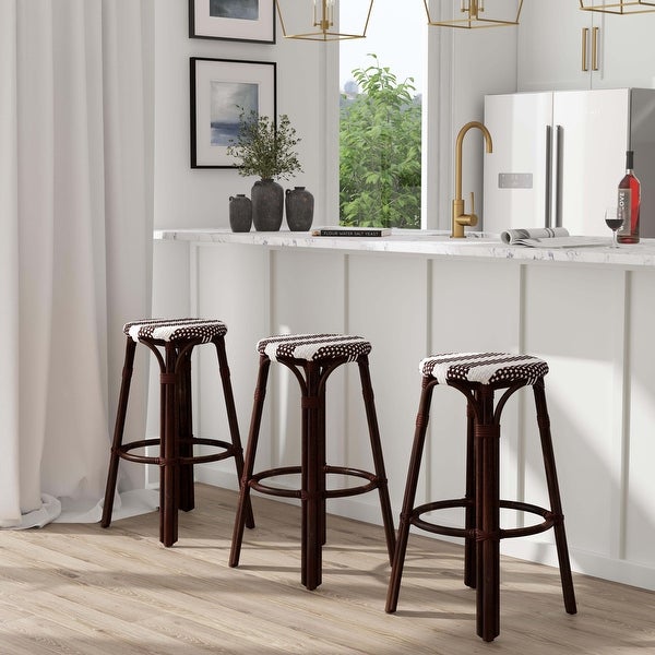 Tobias Rattan Round Bar Stool